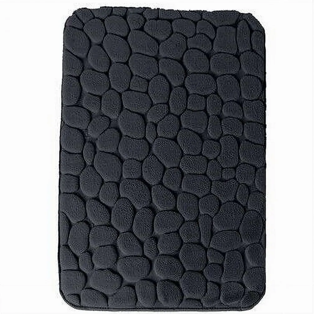 TAPPETO TAPPETINO IN TESSUTO PER BAGNO ARREDO 45X75 CM EFFETTO SASSI NERO 69770
