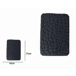 TAPPETO TAPPETINO IN TESSUTO PER BAGNO ARREDO 45X75 CM EFFETTO SASSI NERO 69770