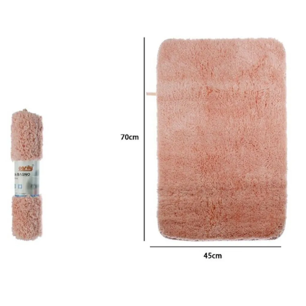 TAPPETO TAPPETINO IN TESSUTO MORBIDO PER ARREDO BAGNO 45X70 CM COLORE ROSA 79922