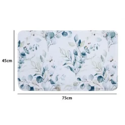TAPPETO TAPPETINO PER ARREDO DA BAGNO 45 X 75 CM CON FANTASIA FIORI FOGLIE 87060