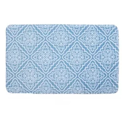 TAPPETO TAPPETINO PER ARREDO DA BAGNO 45 X 75 CM AZZURRO CON MAIOLICHE 87032