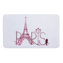 TAPPETO TAPPETINO PER ARREDO DA BAGNO 45 X 75CM CON FANTASIA SCRITTA PARIS 87046