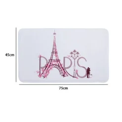 TAPPETO TAPPETINO PER ARREDO DA BAGNO 45 X 75CM CON FANTASIA SCRITTA PARIS 87046