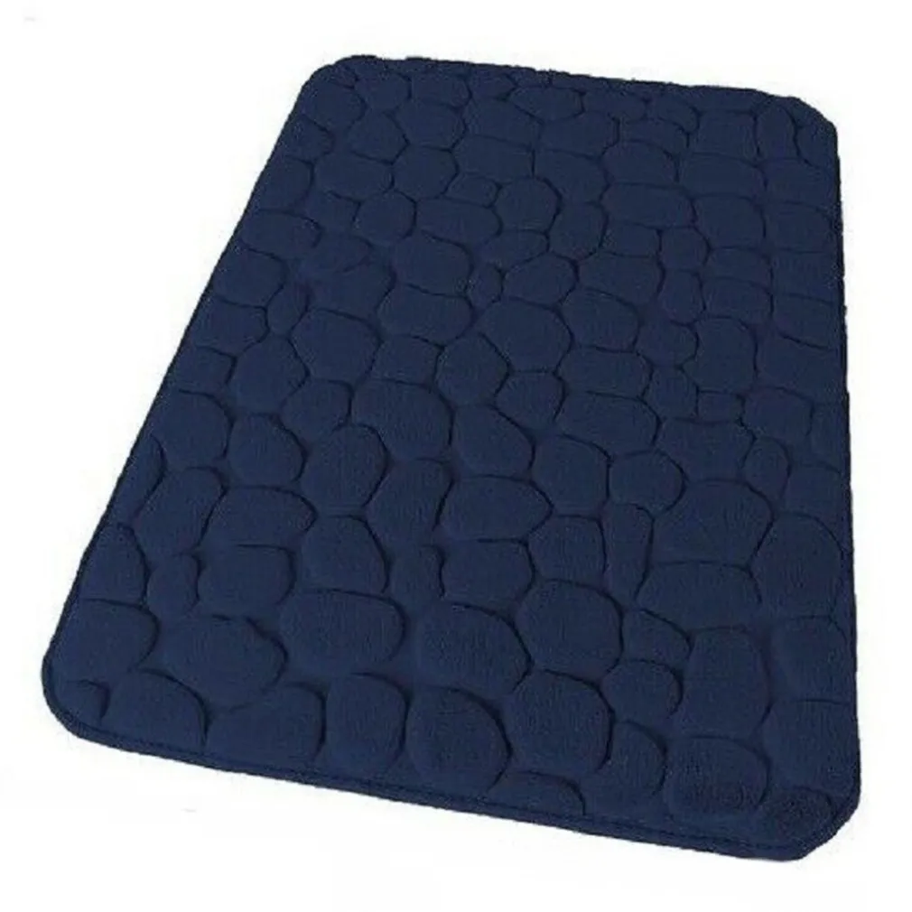 TAPPETO TAPPETINO PER BAGNO ARREDO 45 X 75 CM EFFETTO SASSI BLU IN TESSUTO 69894