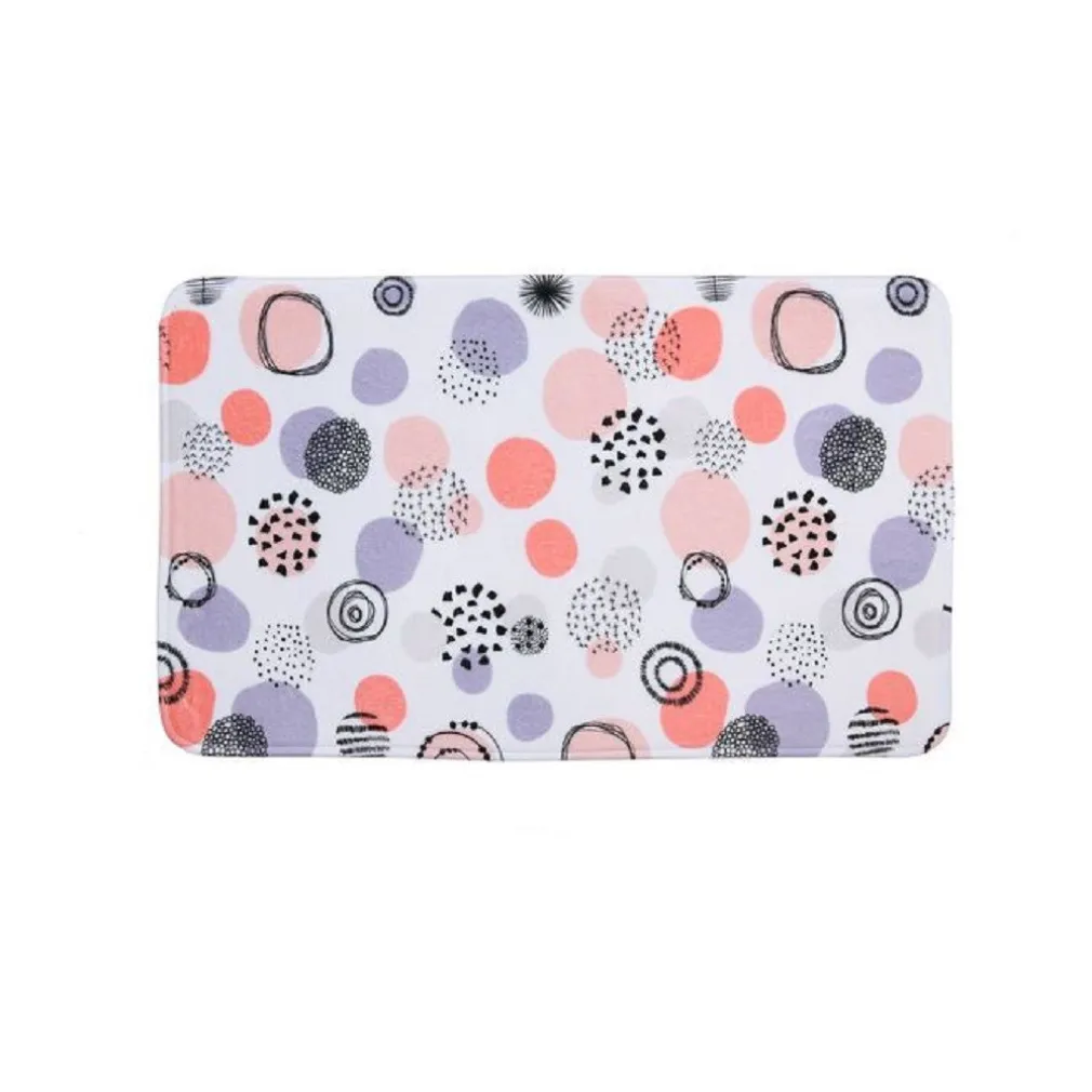 TAPPETO TAPPETINO PER BAGNO ARREDO CON FANTASIA A SFERE ASTRATTE 45X75 CM 87088