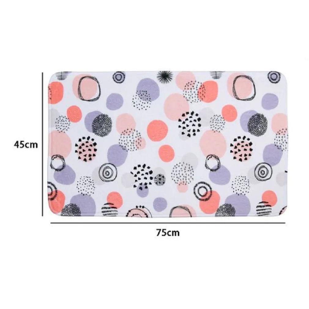 TAPPETO TAPPETINO PER BAGNO ARREDO CON FANTASIA A SFERE ASTRATTE 45X75 CM 87088