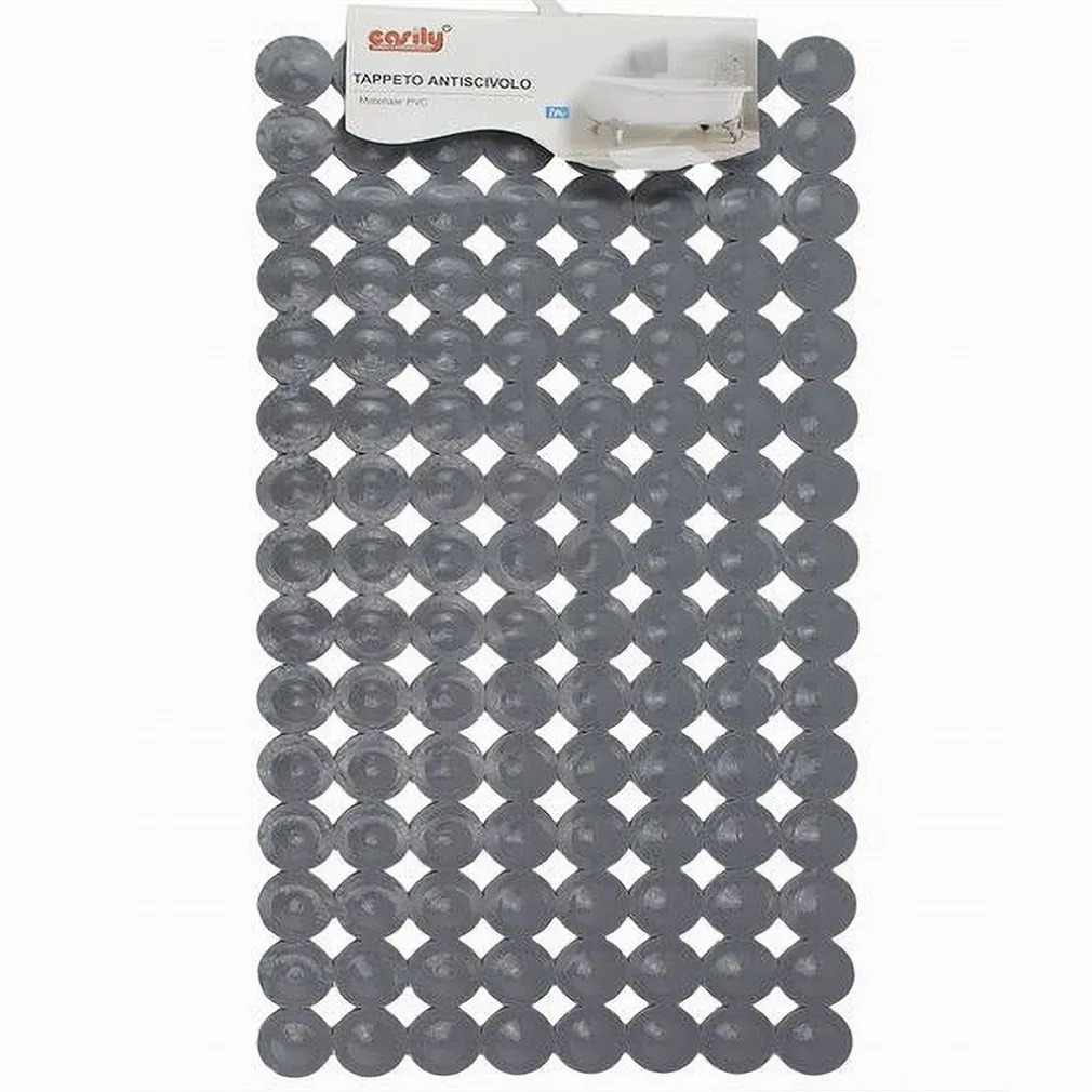 TAPPETO TAPPETINO PVC ANTISCIVOLO PER VASCA BAGNO DOCCIA 67.5X36 CM GRIGIA 59612