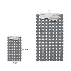 TAPPETO TAPPETINO PVC ANTISCIVOLO PER VASCA BAGNO DOCCIA 67.5X36 CM GRIGIA 59612