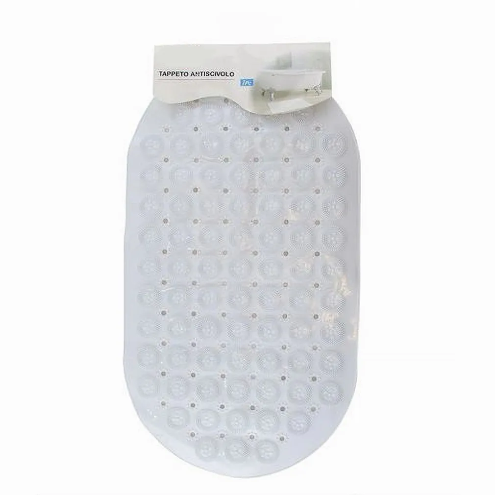 TAPPETO TAPPETINO PVC ANTISCIVOLO OVALE VASCA BAGNO DOCCIA BIANCO 68X37 CM 87228