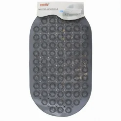 TAPPETO TAPPETINO PVC ANTISCIVOLO OVALE VASCA BAGNO DOCCIA GRIGIO 68X37 CM 87230