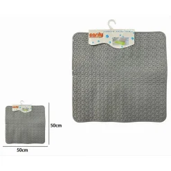 TAPPETO TAPPETINO PVC ANTISCIVOLO VASCA BAGNO DOCCIA QUADRO GRIGIO 50X50CM 59318