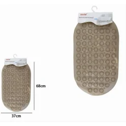 TAPPETO TAPPETINO PVC ANTISCIVOLO OVALE VASCA BAGNO DOCCIA BEIGE 68 X 37CM 87229