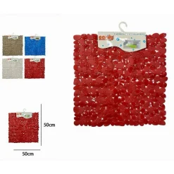 TAPPETO TAPPETINO PVC ANTISCIVOLO PER VASCA BAGNO DOCCIA QUADRATO 50X50 CM 59320