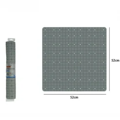 TAPPETO TAPPETINO PVC ANTISCIVOLO PER VASCA BAGNO DOCCIA 52 X 52 CM GRIGIO 79767