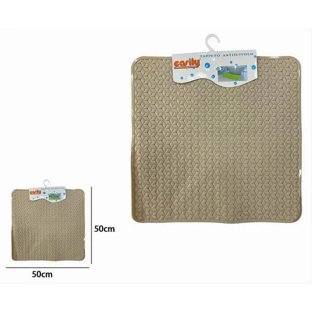TAPPETO TAPPETINO PVC ANTISCIVOLO PER VASCA BAGNO DOCCIA QUADRATO 50X50 CM 59317