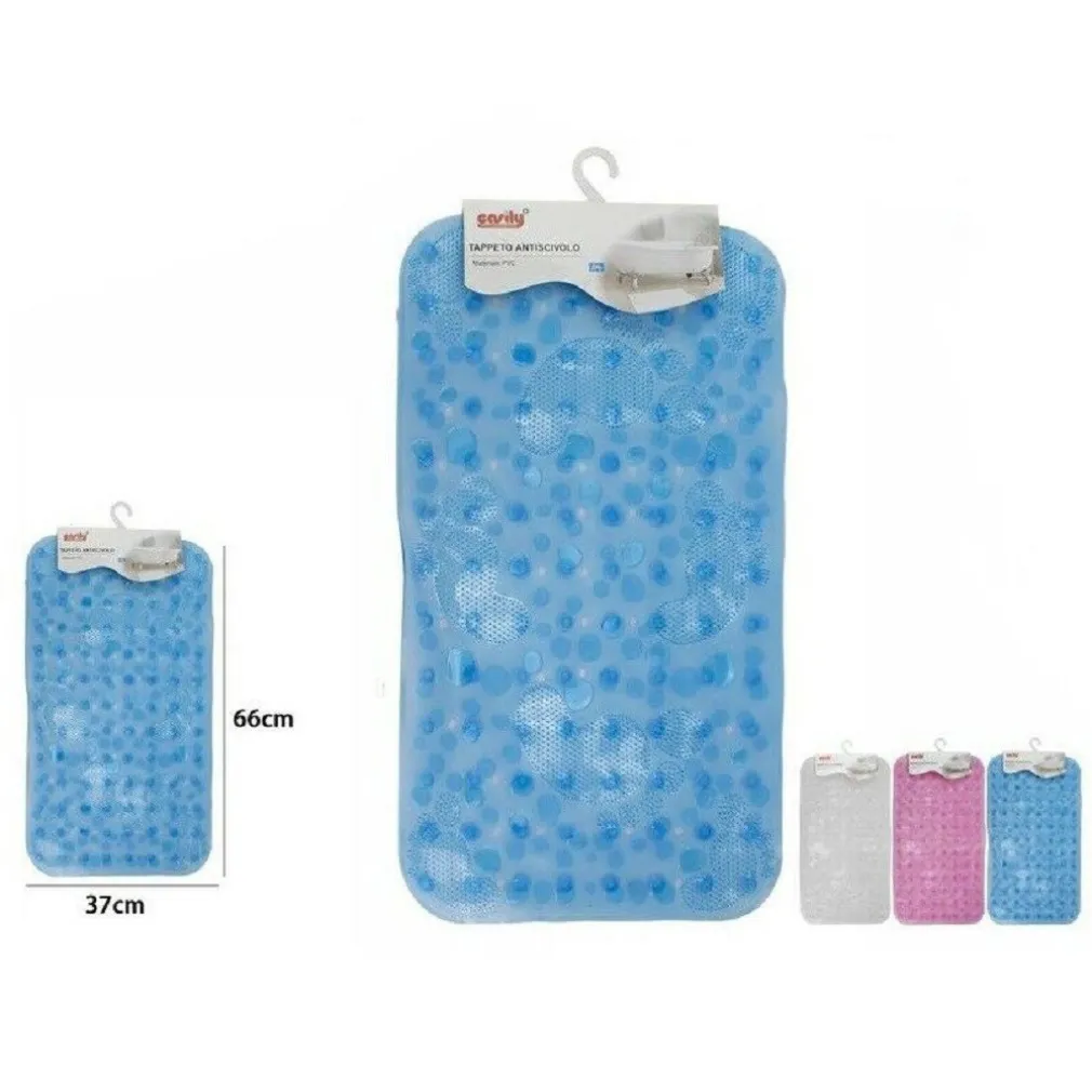 TAPPETO TAPPETINO PVC ANTISCIVOLO VASCA BAGNO DOCCIA 66X37CM 59629 SASSI IMPRONTE