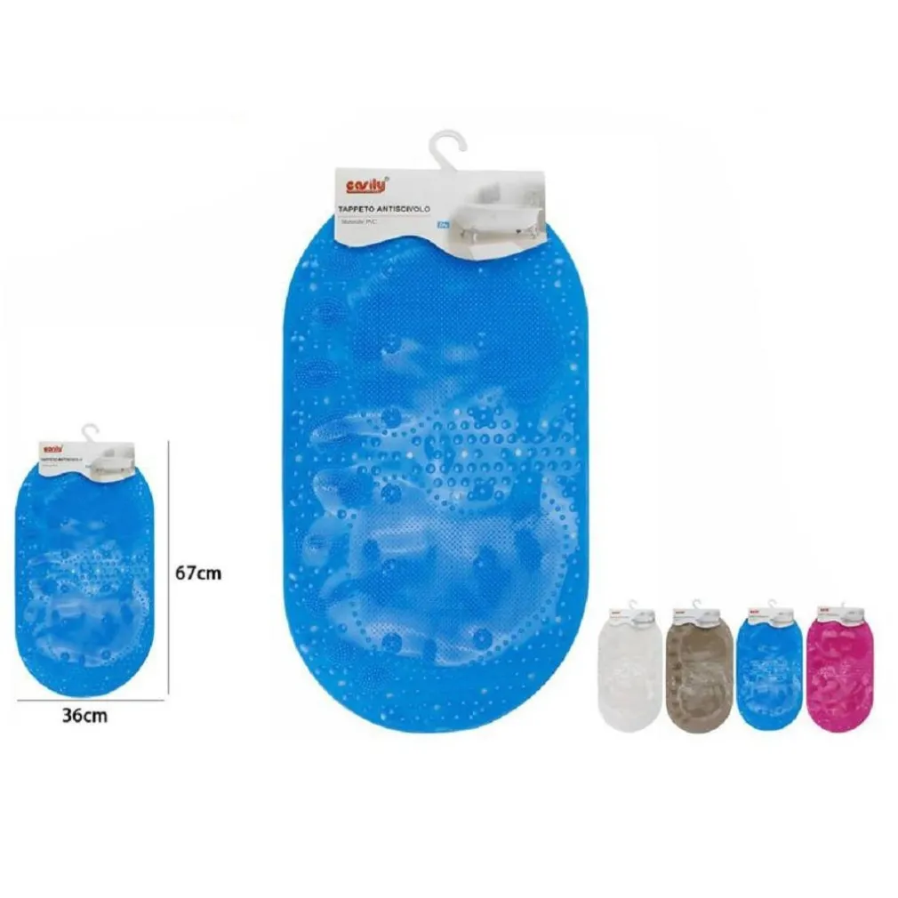 TAPPETO TAPPETINO PVC CON IMPRONTE ANTISCIVOLO VASCA BAGNO DOCCIA 67X36 CM 59630