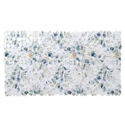 TAPPETO TAPPETINO PVC FIORI FOGLIE ANTISCIVOLO VASCA BAGNO DOCCIA 67X36CM 87059