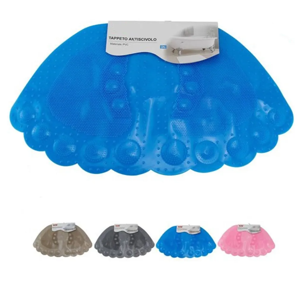 TAPPETO TAPPETINO PVC FORMA PIEDI ANTISCIVOLO VASCA BAGNO DOCCIA 60X34 CM 59631
