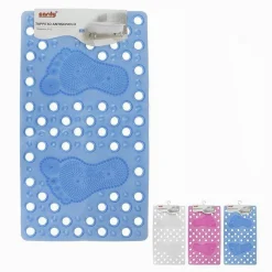 TAPPETO TAPPETINO PVC IMPRONTE PIEDI ANTISCIVOLO VASCA BAGNO DOCCIA 59628 69X37CM