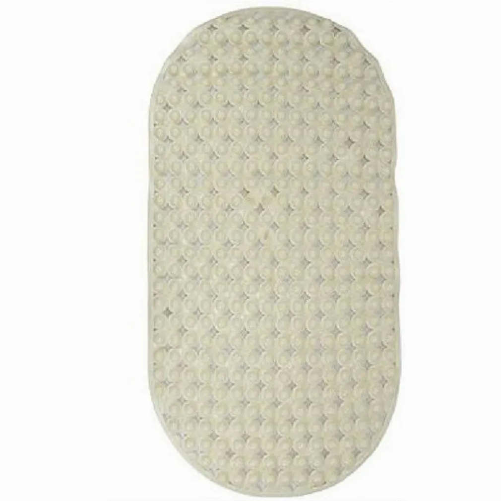 TAPPETO TAPPETINO PVC OVALE ANTISCIVOLO VASCA BAGNO DOCCIA 69 X 36CM 79747 BEIGE