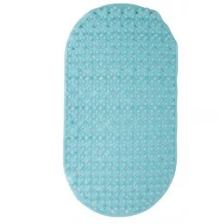TAPPETO TAPPETINO PVC OVALE ANTISCIVOLO VASCA BAGNO DOCCIA 69X36CM 79748 AZZURRO