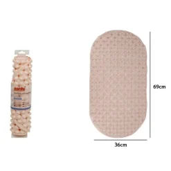 TAPPETO TAPPETINO PVC OVALE ANTISCIVOLO VASCA DA BAGNO DOCCIA 69X36CM 79745 ROSA