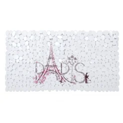 TAPPETO TAPPETINO PVC SCRITTA PARIS ANTISCIVOLO VASCA BAGNO DOCCIA 67X36CM 87045