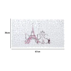 TAPPETO TAPPETINO PVC SCRITTA PARIS ANTISCIVOLO VASCA BAGNO DOCCIA 67X36CM 87045