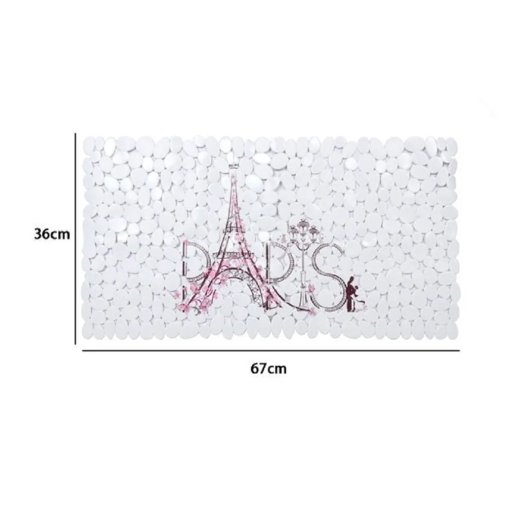 TAPPETO TAPPETINO PVC SCRITTA PARIS ANTISCIVOLO VASCA BAGNO DOCCIA 67X36CM 87045