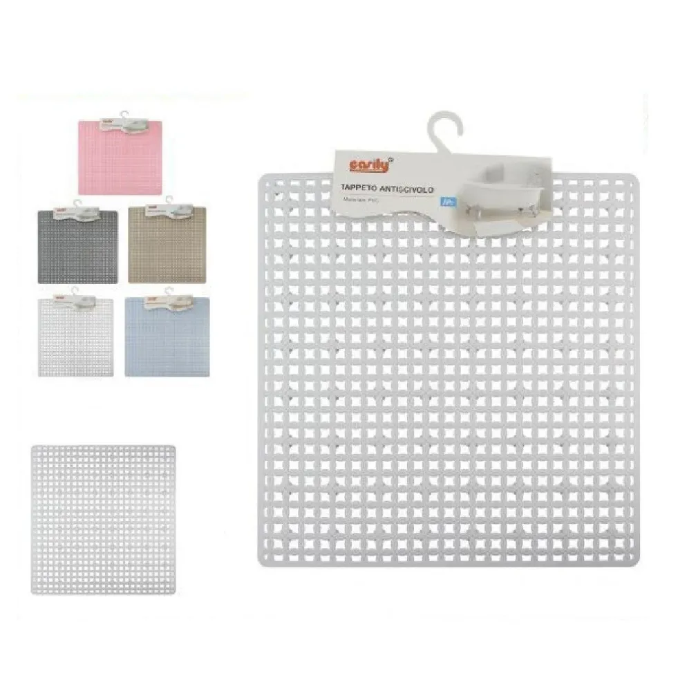 TAPPETO TAPPETINO QUADRATO IN PVC ANTISCIVOLO VASCA BAGNO DOCCIA 50 X 50CM 59324