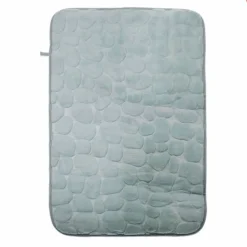TAPPETO TAPPETINO TESSUTO EFFETTO SASSI PER ARREDO BAGNO 45 X 70CM 79931 AZZURRO