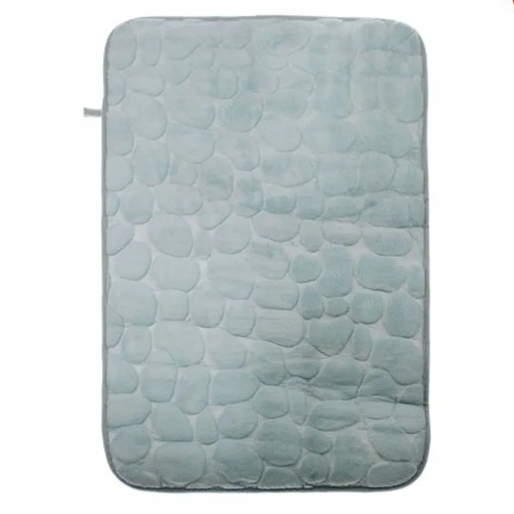 TAPPETO TAPPETINO TESSUTO EFFETTO SASSI PER ARREDO BAGNO 45 X 70CM 79931 AZZURRO