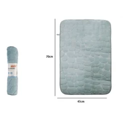 TAPPETO TAPPETINO TESSUTO EFFETTO SASSI PER ARREDO BAGNO 45 X 70CM 79931 AZZURRO