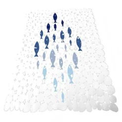 TAPPETO TAPPETINO VASCA BAGNO DOCCIA 28X69CM ANTISCIVOLO BIANCO PESCIOLINI 69879