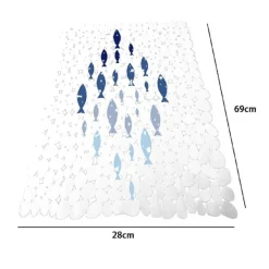 TAPPETO TAPPETINO VASCA BAGNO DOCCIA 28X69CM ANTISCIVOLO BIANCO PESCIOLINI 69879