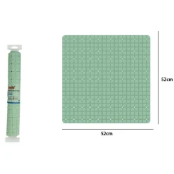 TAPPETO TAPPETINO VERDE PVC ANTISCIVOLO PER VASCA BAGNO DOCCIA QUADRATO 52X52CM 79764
