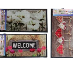 TAPPETO ZERBINO IN PVC STAMPA DIGITALE ANIMALI CUORI FUORIPORTA 40X70CM