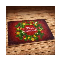 TAPPETO ZERBINO NATALE DECORAZIONE CON GHIRLANDA 40X60 CM DECORAZIONI NATALIZIE