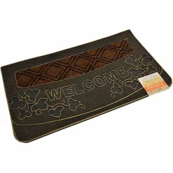 TAPPETO ZERBINO WELCOME PIANTE 45X75CM IN GOMMA E FIBRA COCCO 4 COLORI INGRESSO