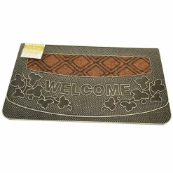 TAPPETO ZERBINO WELCOME PIANTE 45X75CM IN GOMMA E FIBRA COCCO 4 COLORI INGRESSO