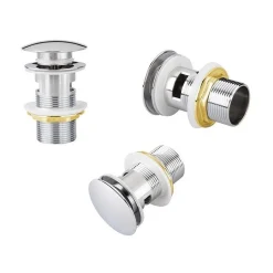 TAPPO A PILETTA SCARICO UNIVERSALE VASCA BAGNO LAVABO BIDET CLICK CLACK PILETTE