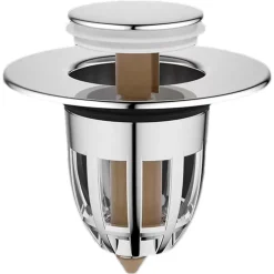 TAPPO DI SCARICO PER LAVANDINO BAGNO FILTRO IN ACCIAIO A PRESSIONE COPRI SCARICO