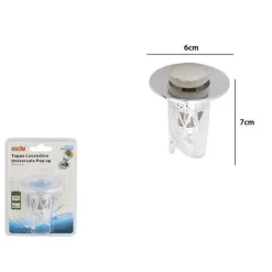 TAPPO LAVANDINO UNIVERSALE POP UP CUCINA BAGNO FILTRO ANTI-INTASAMENTO DI SCARICO 87340