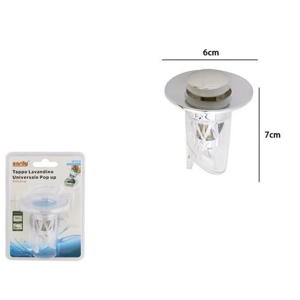 TAPPO LAVANDINO UNIVERSALE POP UP CUCINA BAGNO FILTRO ANTI-INTASAMENTO DI SCARICO 87340
