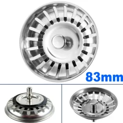 TAPPO LAVELLO 83MM CUCINA RICAMBIO LAVANDINO RIFIUTI SCARICO PILETTA UNIVERSALE