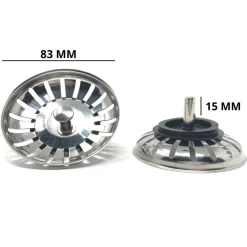 TAPPO LAVELLO 83MM CUCINA RICAMBIO LAVANDINO RIFIUTI SCARICO PILETTA UNIVERSALE