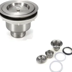 TAPPO PILETTA DI SCARICO PER LAVELLO UNIVERSALE ESY_10076 COPERTURA ACCIAIO INOX