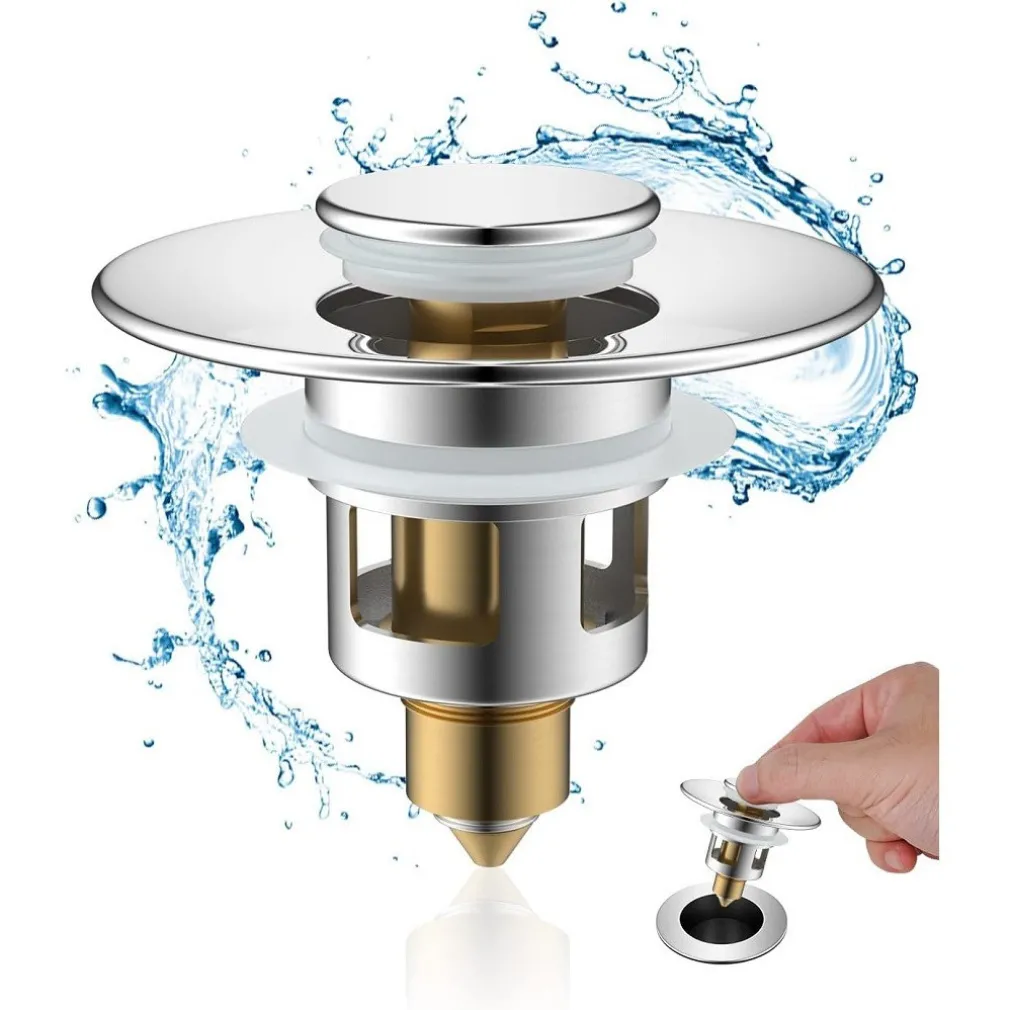 TAPPO POP UP PER PILETTA LAVANDINO BIDET LAVABO BAGNO FILTRO VALVOLA CLICK CLACK