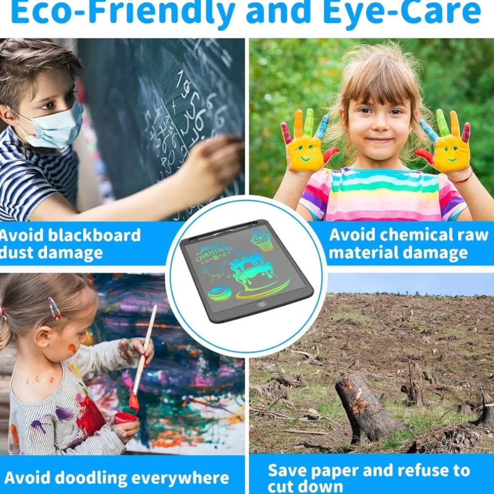 TAVOLETTA GRAFICA DA SCRITTURA LCD LAVAGNA ELETTRONICA DISEGNI 12" MULTICOLORE